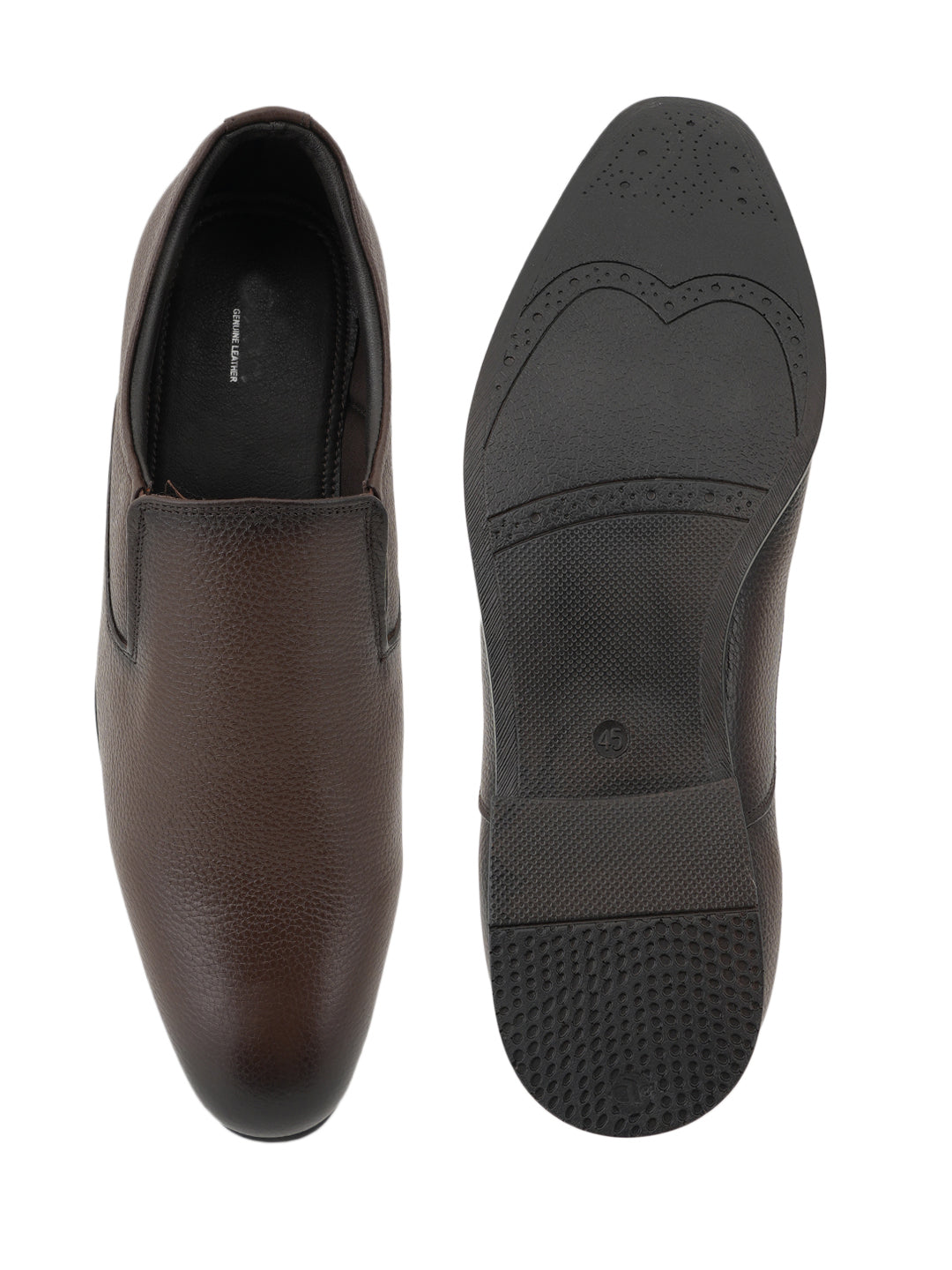 Brown Men Leather Formal Moccasin Shoes