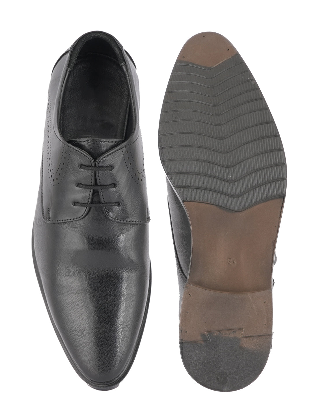Black Men Leather Formal Derby Shoes