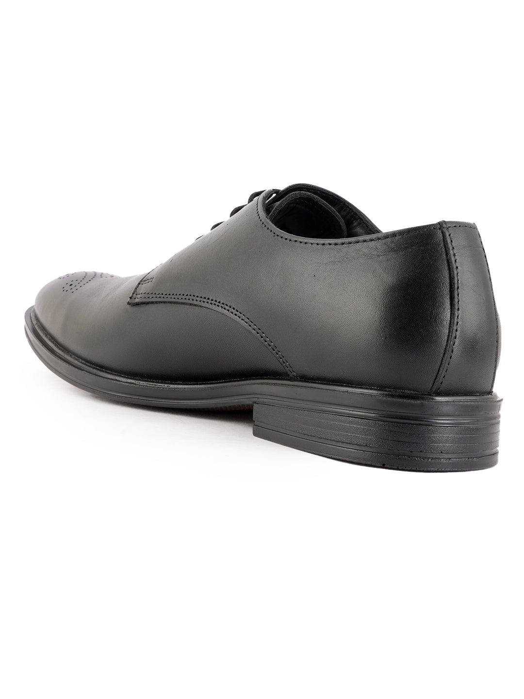Black Men Leather Lace-Ups Formal Derby Shoes