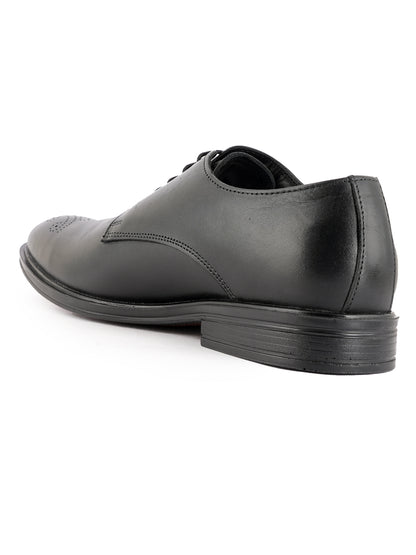 Black Men Leather Lace-Ups Formal Derby Shoes