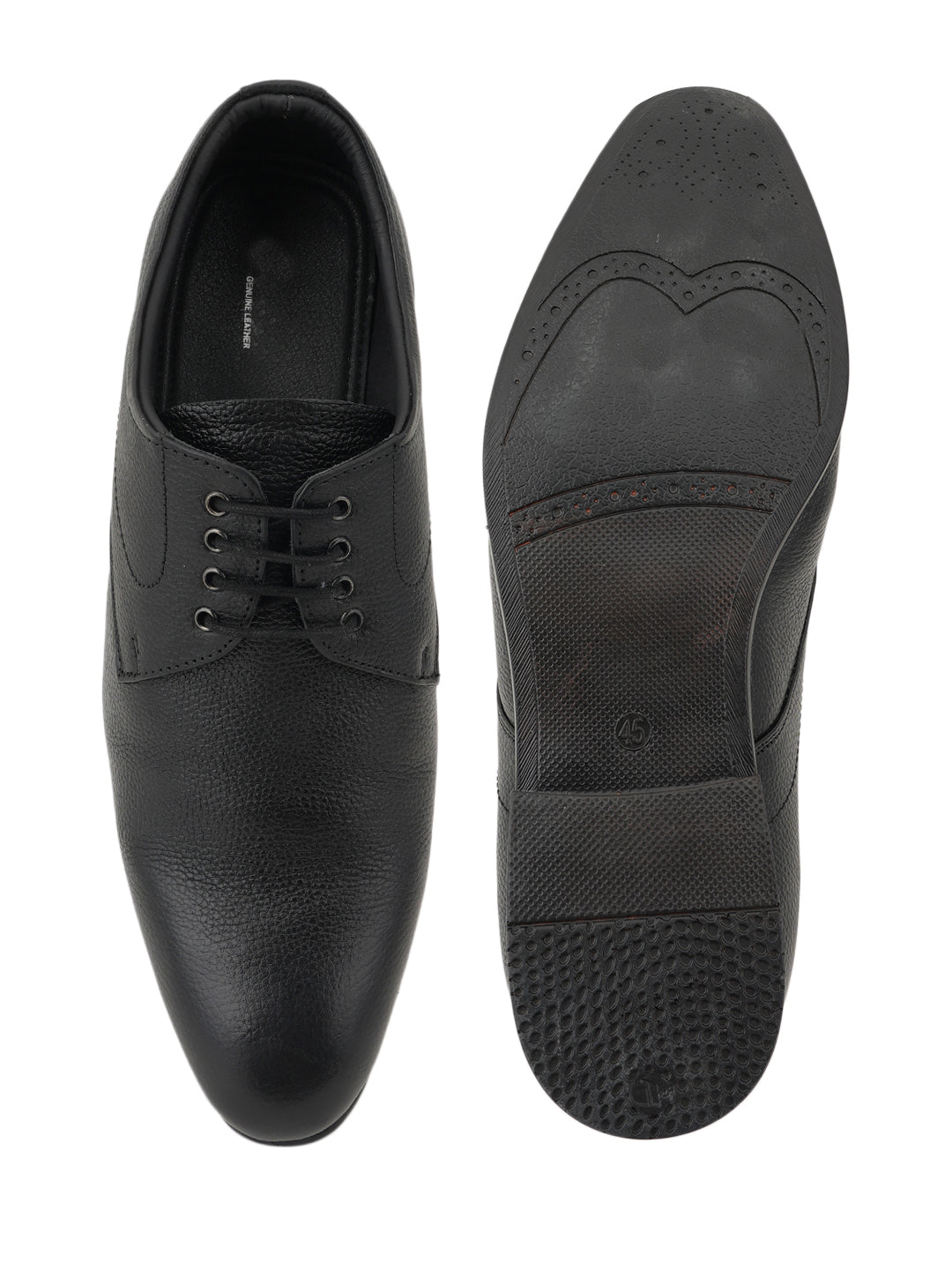Black Men Leather Formal Derby Shoes