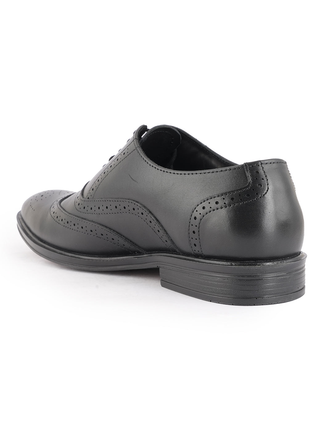 Black Lace Up Men Leather Formal Brogue Shoes