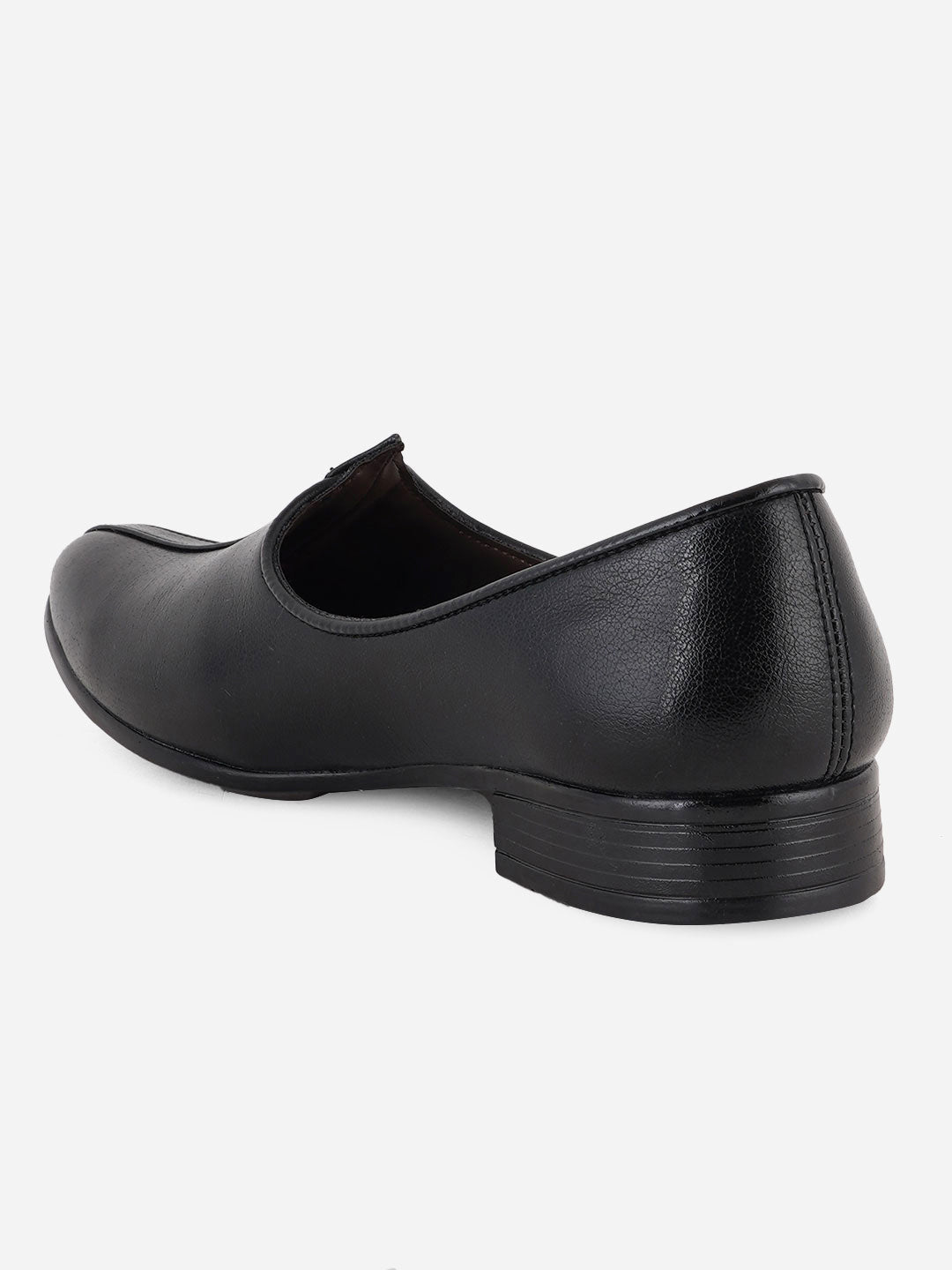 Men Black Textured Lightweight Comfort Insole Mojaris