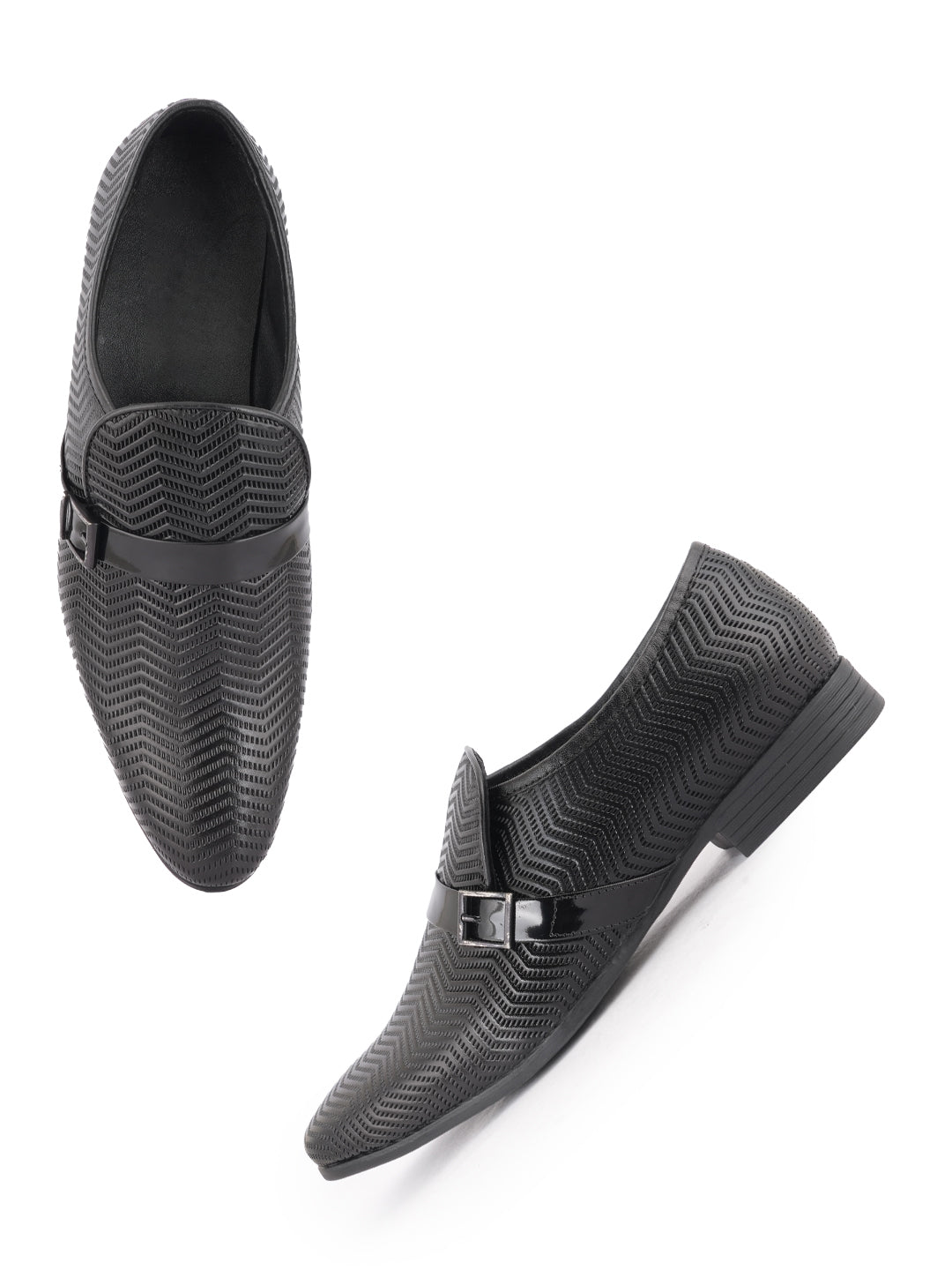 Black Men Leather Formal Moccasin Shoes