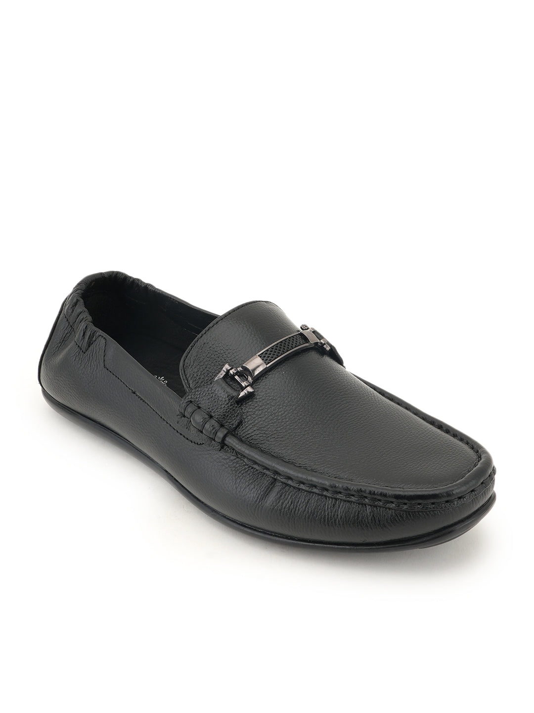 Men's Black Leather Casual Loafers