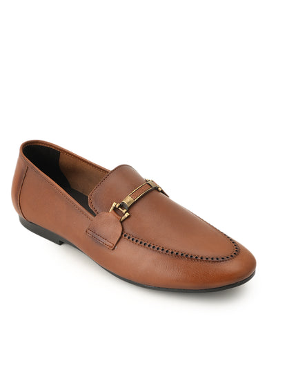 Men's Tan Leather Casual Loafers