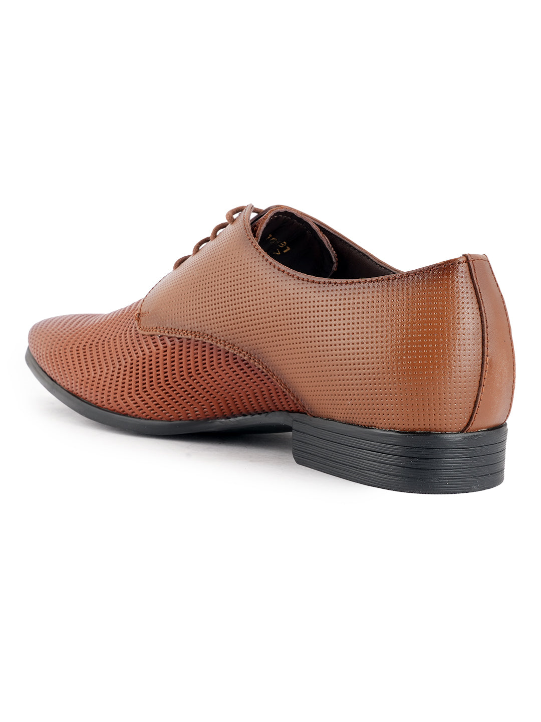 Tan Men Leather Formal Derby Shoes