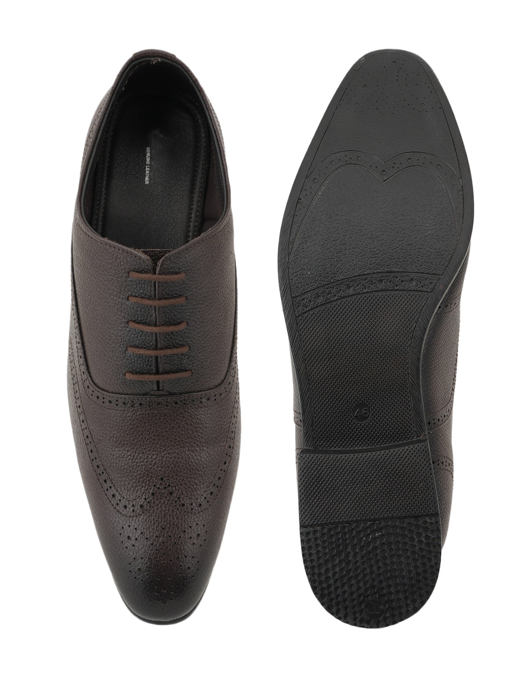 Brown Lace Up Men Leather Formal Brogue Shoes