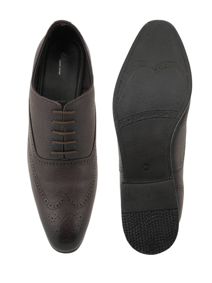 Brown Lace Up Men Leather Formal Brogue Shoes