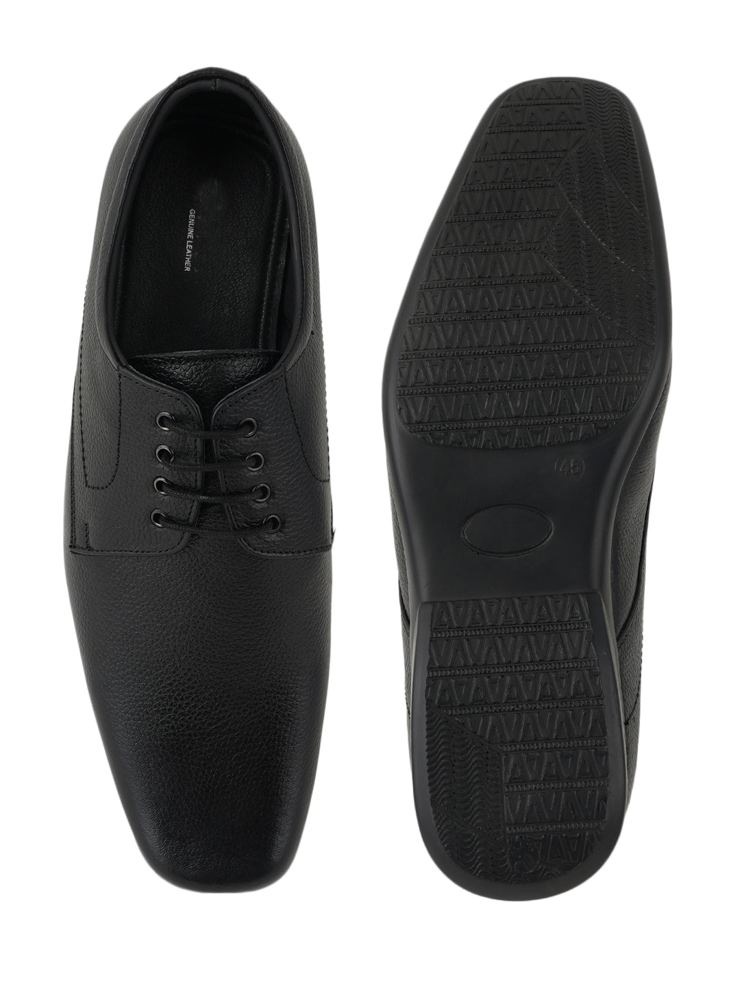 Black Men Leather Formal Derby Shoes
