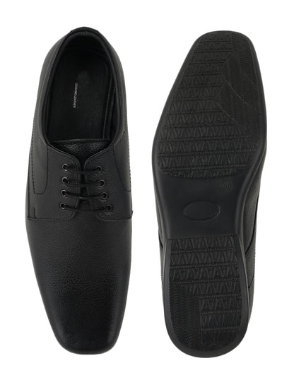 Black Men Leather Formal Derby Shoes