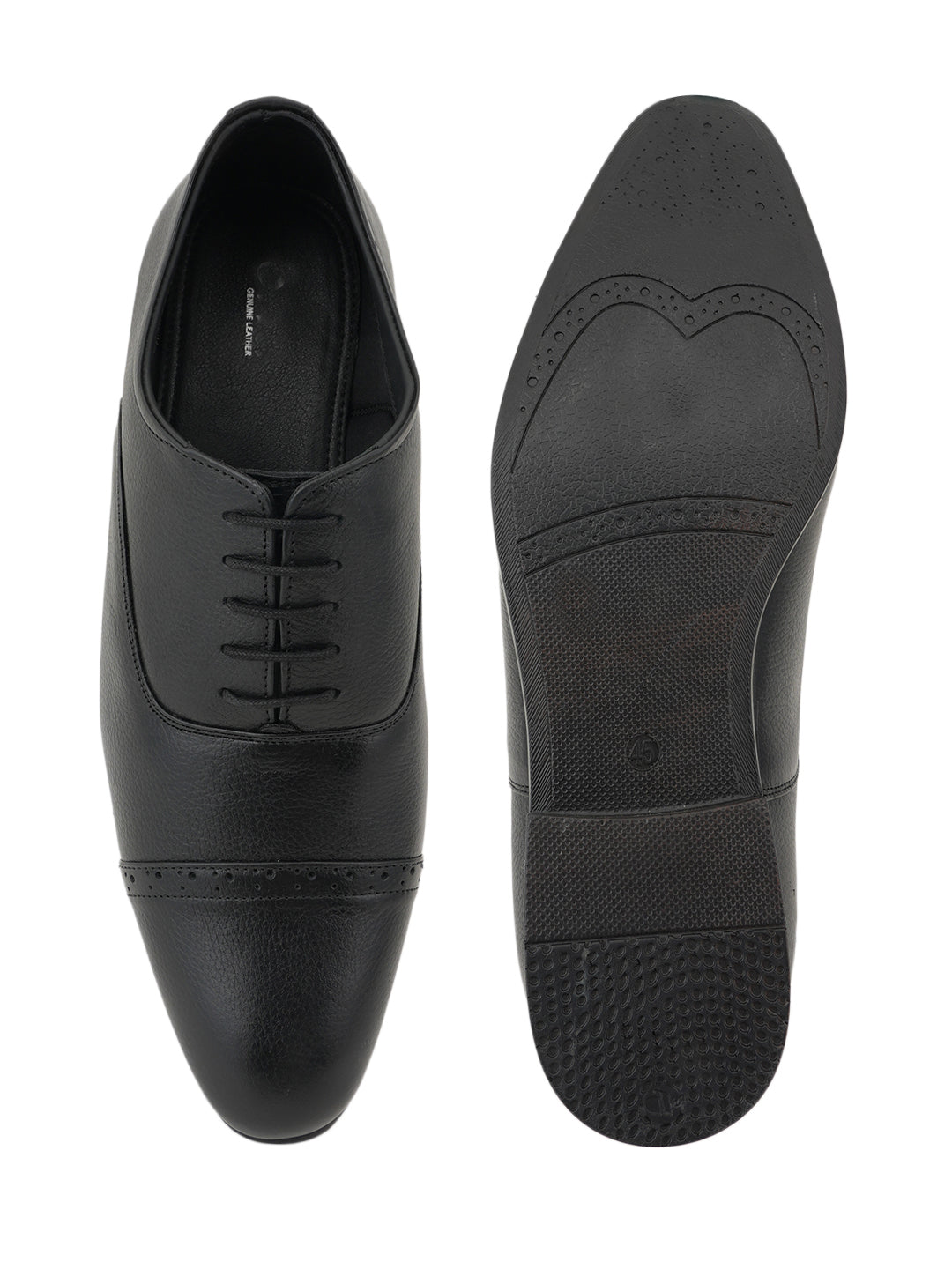Black Lace Up Men Leather Formal Oxford Shoes