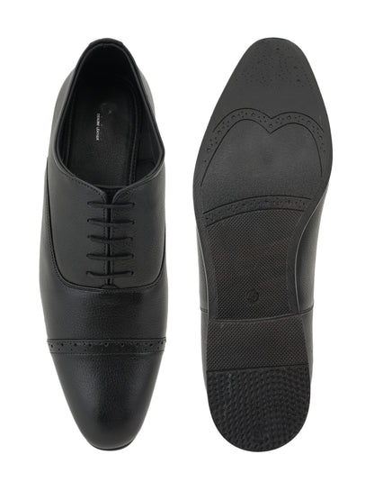 Black Lace Up Men Leather Formal Oxford Shoes