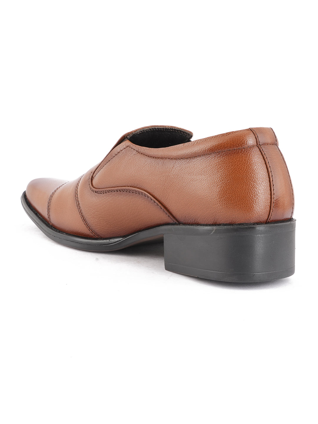 Tan Men Leather Formal Moccasin Shoes