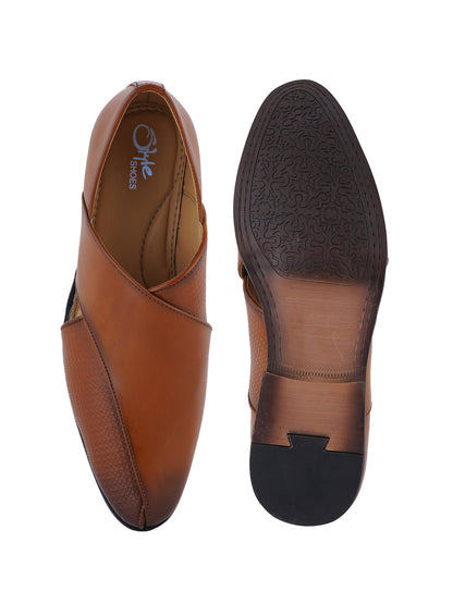 Tan Micro Upper Peshawari Sandals for Men