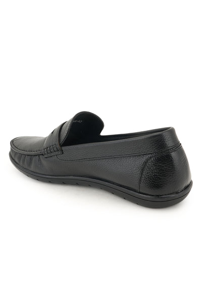 Men's Black Leather Casual Loafers