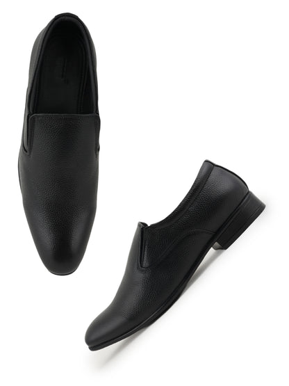 Black Men Leather Formal Moccasin Shoes
