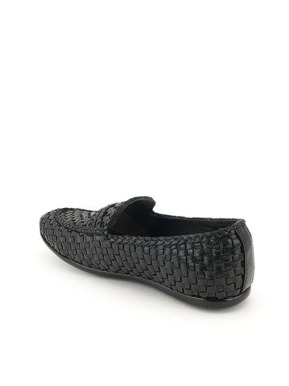 Men's Black Leather Casual Loafers