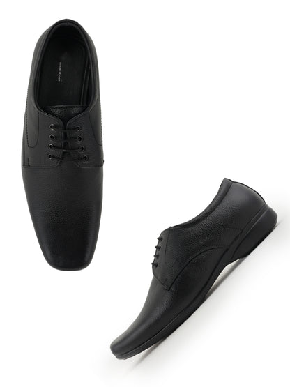 Black Men Leather Formal Derby Shoes