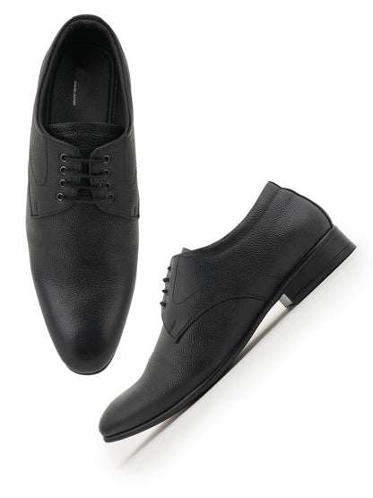 Black Men Leather Formal Derby Shoes
