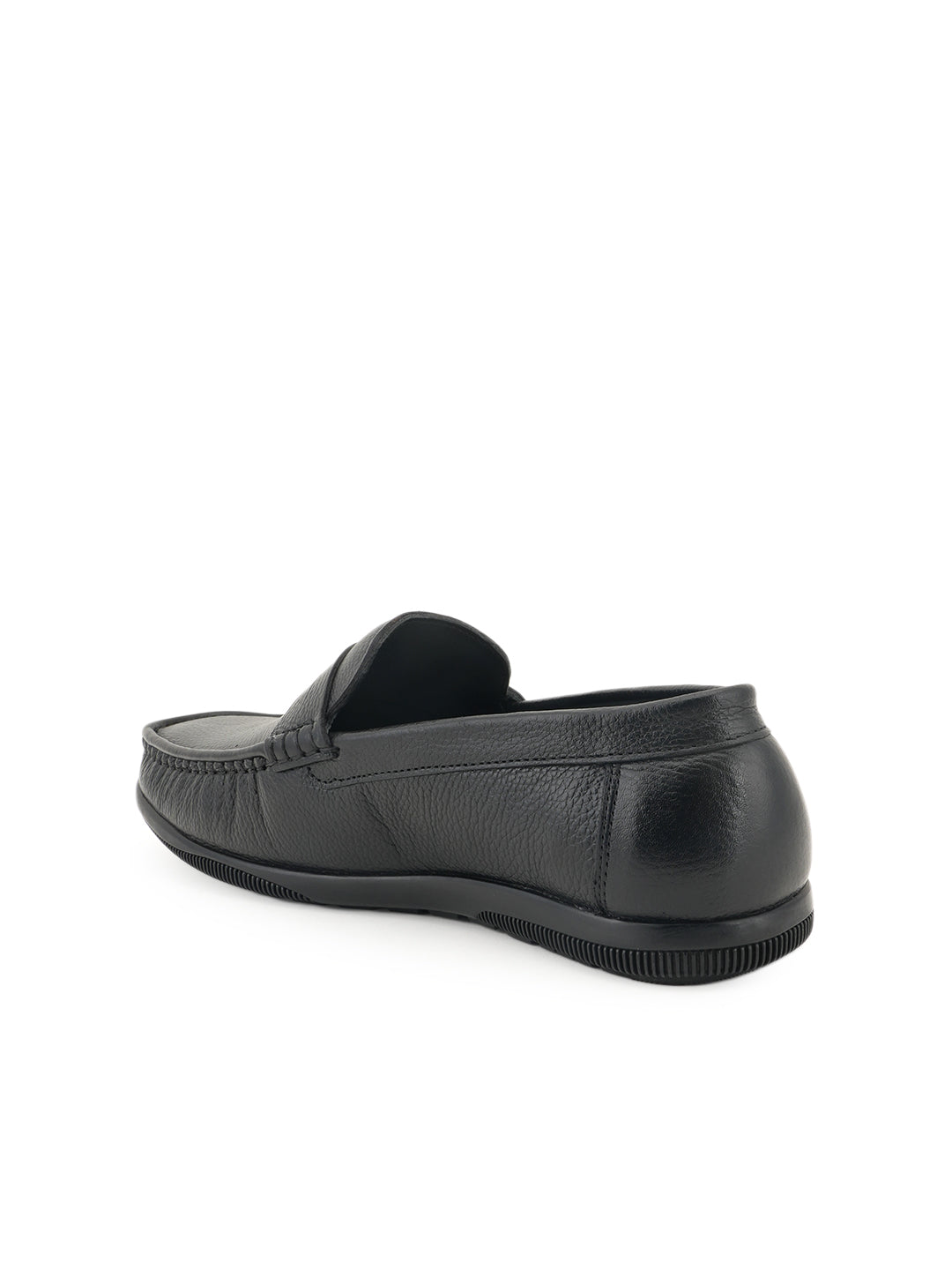 Men's Black Leather Casual Loafers