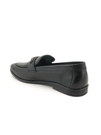 Men's Black Leather Casual Loafers
