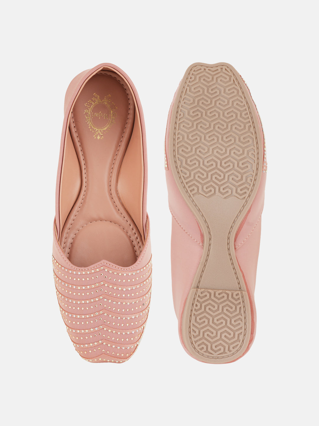 Style Shoes Designer Ethnic Embellished Square Toe Mojaris/Jutti For Women and Girls