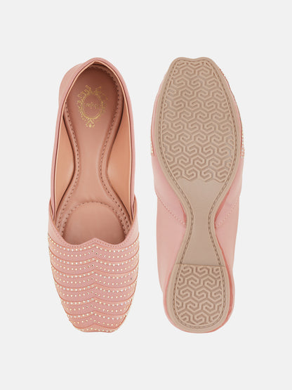 Style Shoes Designer Ethnic Embellished Square Toe Mojaris/Jutti For Women and Girls