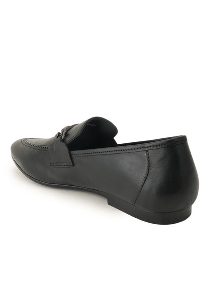 Men's Black Leather Casual Loafers