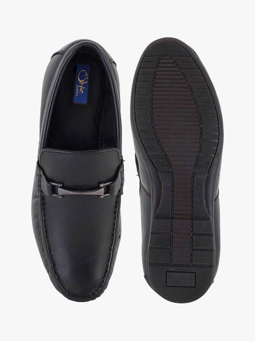 Men's Black Leather Casual Loafers