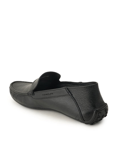 Men's Black Leather Casual Loafers