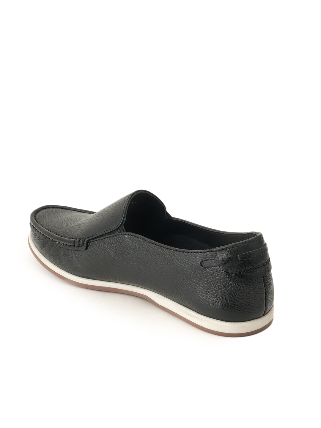Men's Black Leather Casual Loafers