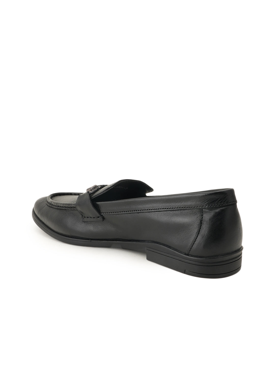 Men's Black Leather Casual Loafers