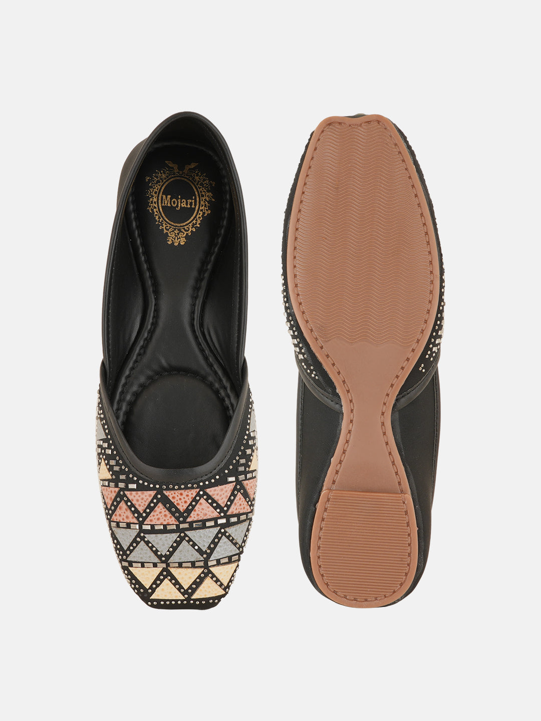 Style Shoes Designer Ethnic Embellished Square Toe Mojaris/Jutti For Women and Girls