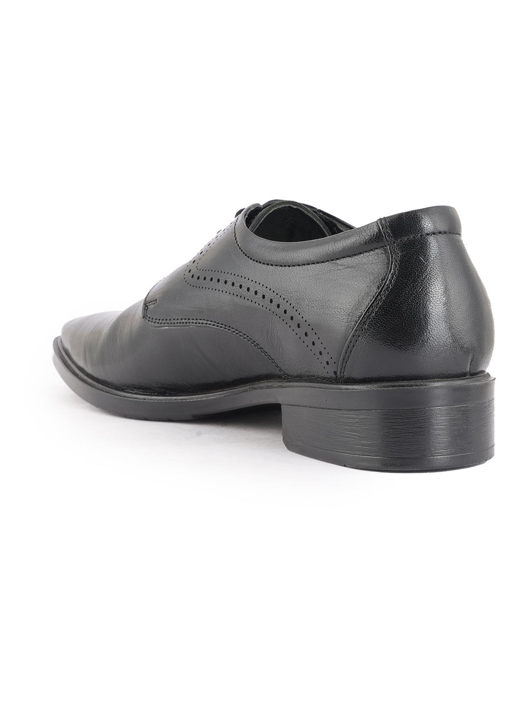Black Men Leather Formal Derby Shoes