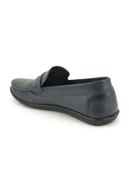 Men's Blue Leather Casual Loafers