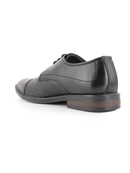 Black Lace Up Men Leather Formal Oxford Shoes