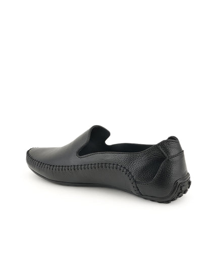 Men's Black Leather Casual Loafers