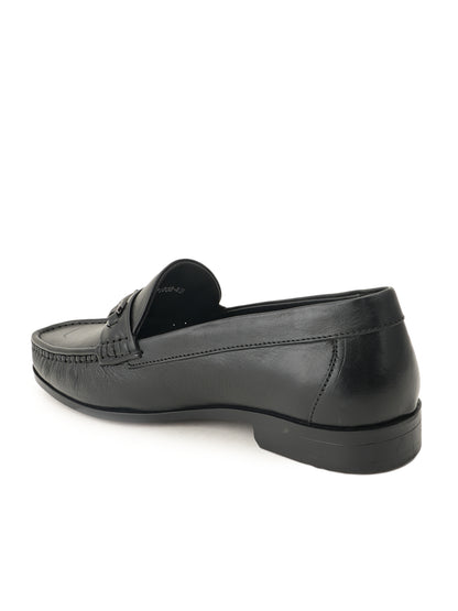 Men's Black Leather Casual Loafers