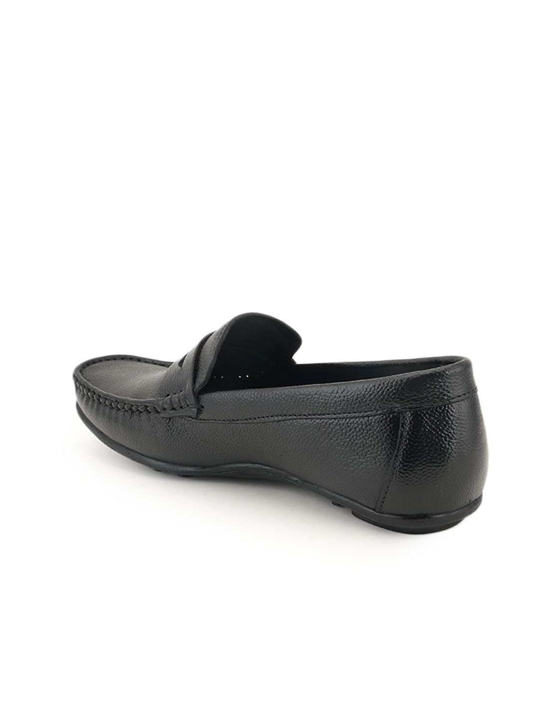 Men's Black Leather Casual Loafers