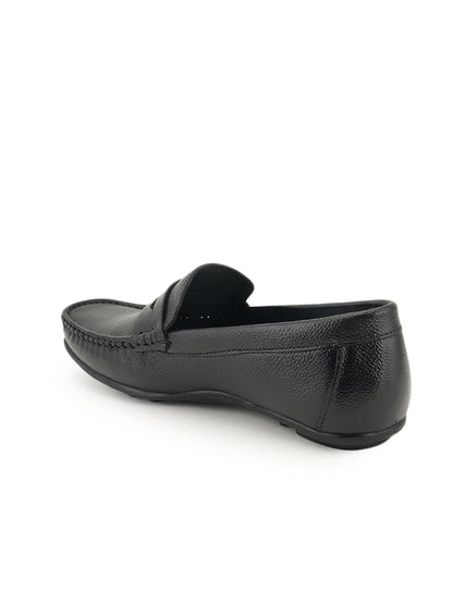 Men's Black Leather Casual Loafers
