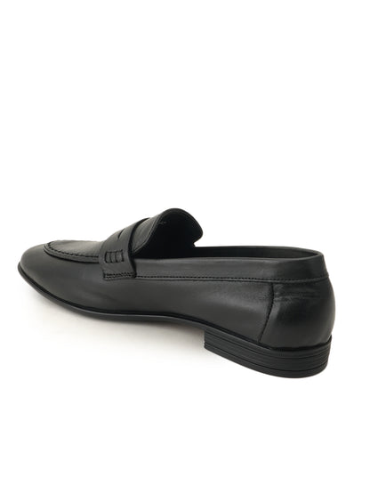 Men's Black Leather Casual Loafers