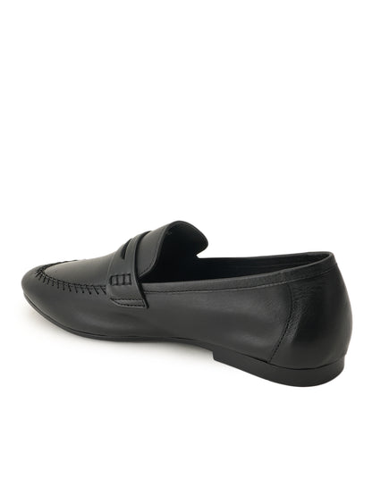 Men's Black Leather Casual Loafers