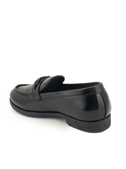 Men's Black Leather Casual Loafers