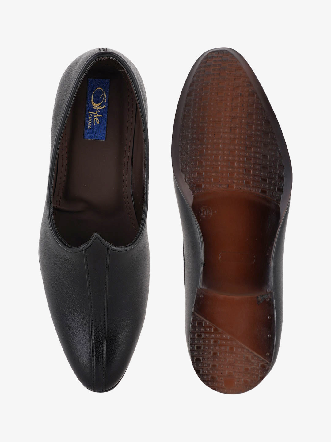 Men Black Textured Lightweight Comfort Insole Mojaris