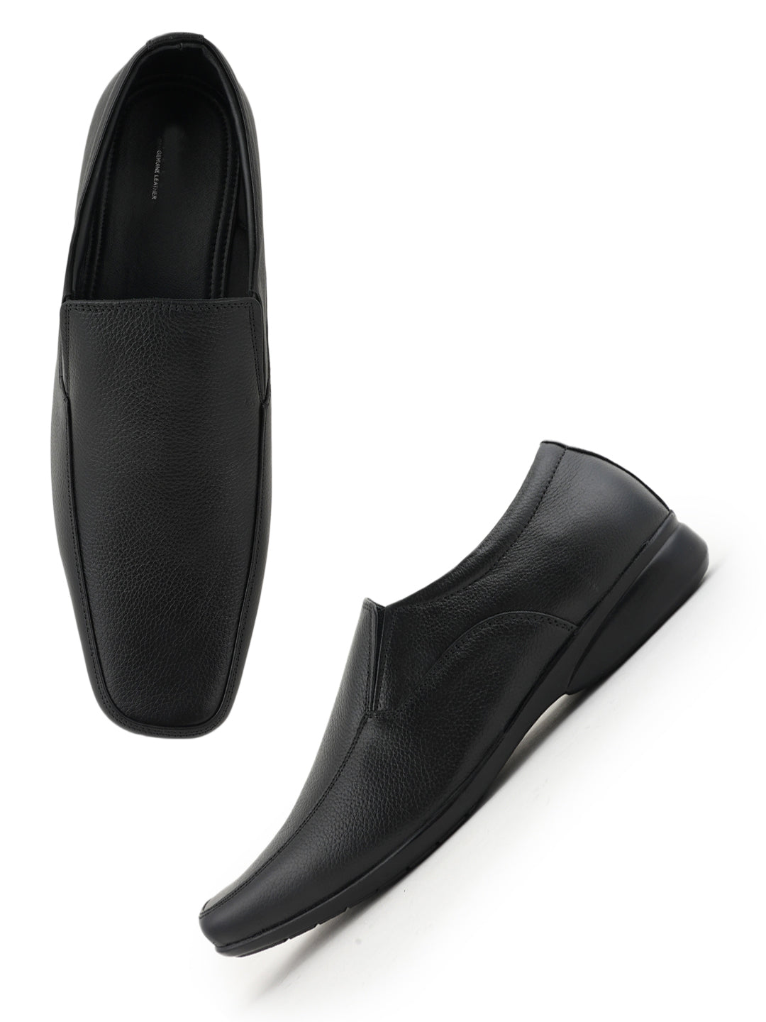 Black Men Leather Formal Moccasin Shoes