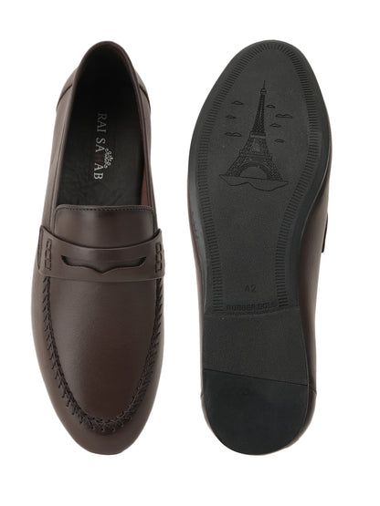 Style Shoes Delhi  Men's Brown Leather Casual Loafers