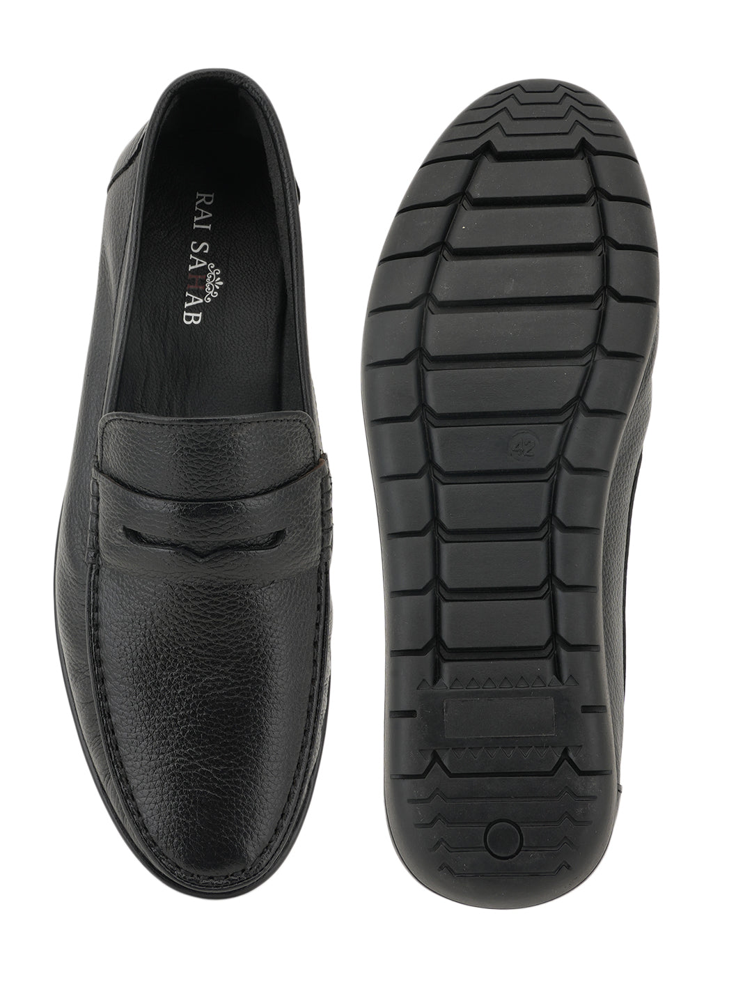 Men's Black Leather Casual Loafers