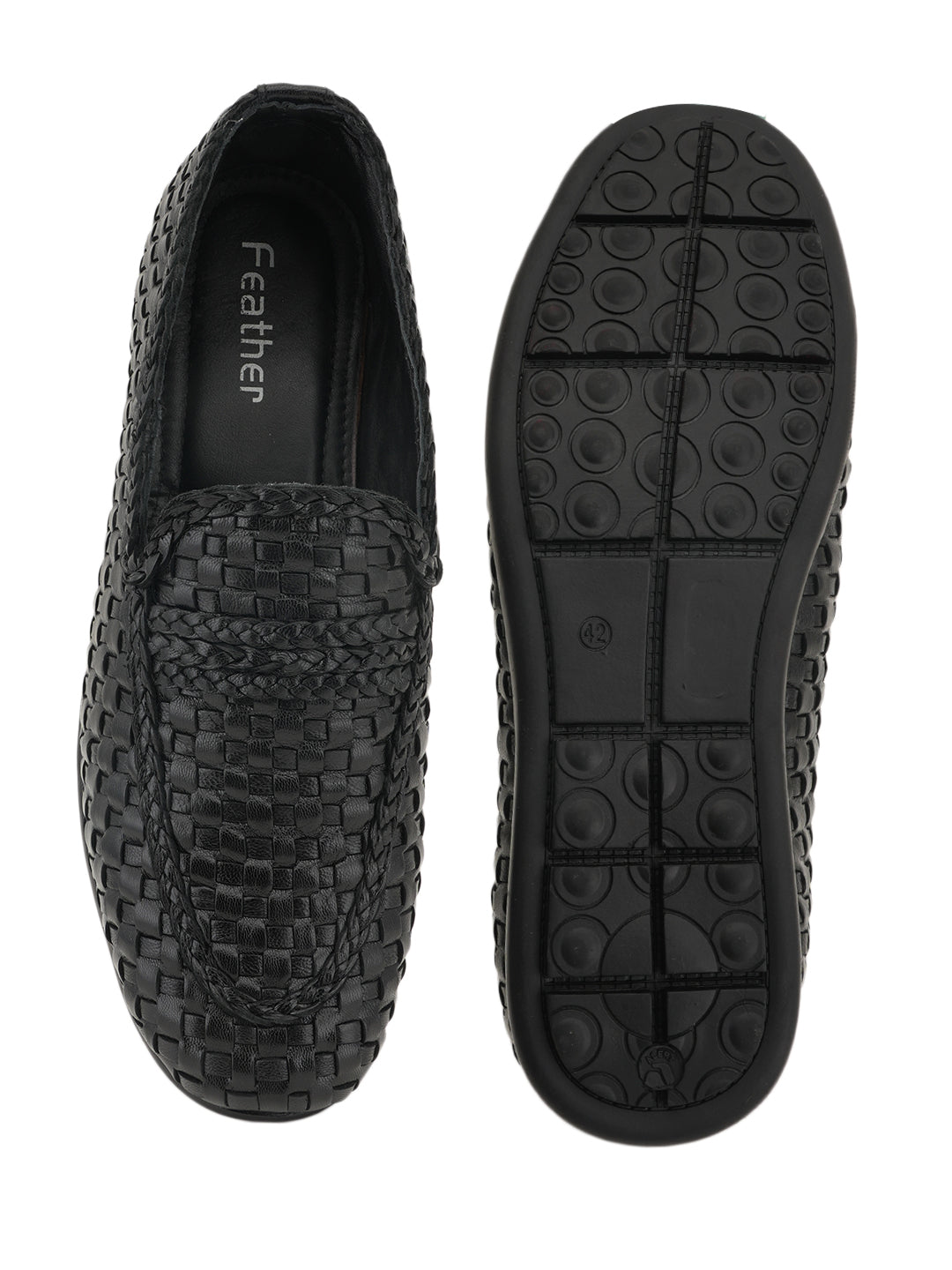 Men's Black Leather Casual Loafers