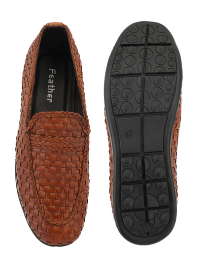 Men's Tan Leather Casual Loafers